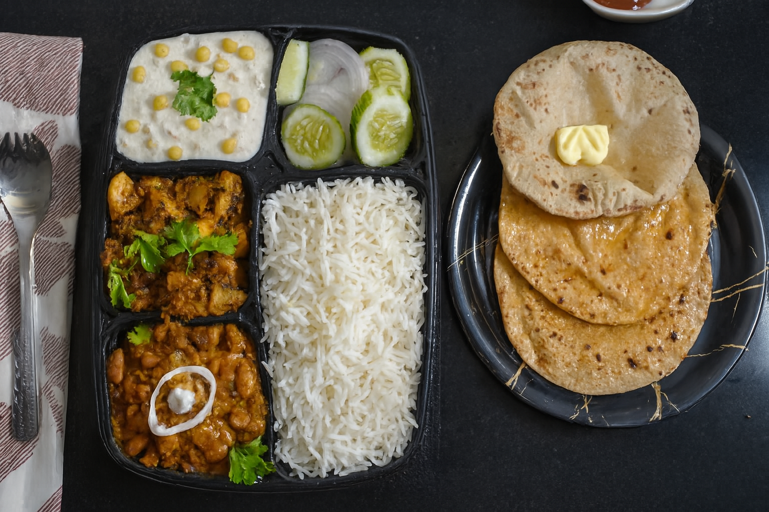 Home-style vegetarian thali